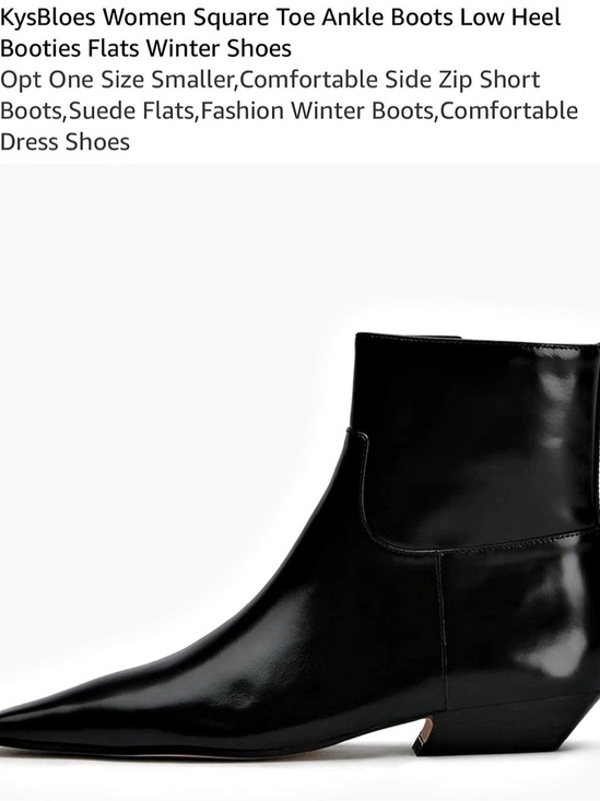 KysBloes Shoes - KysBloes Women Square Toe Ankle Boots Low Heel Booties Flats Winter Shoes Square